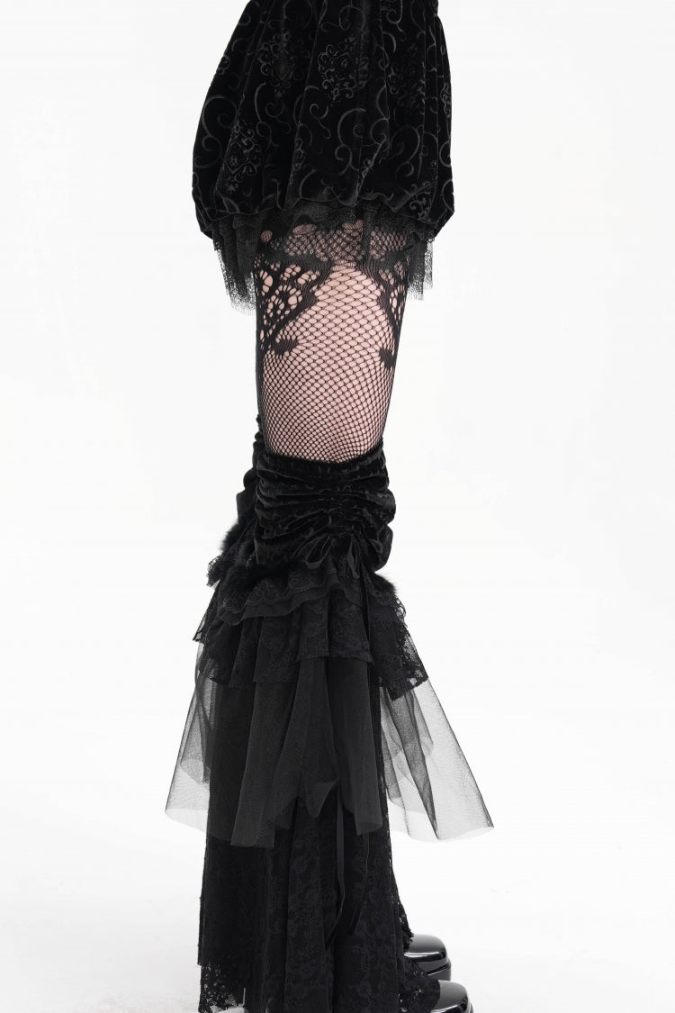 Black Lace Mesh Women's Gothic Shorts
