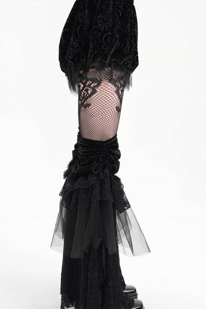 Black Lace Mesh Women's Gothic Shorts