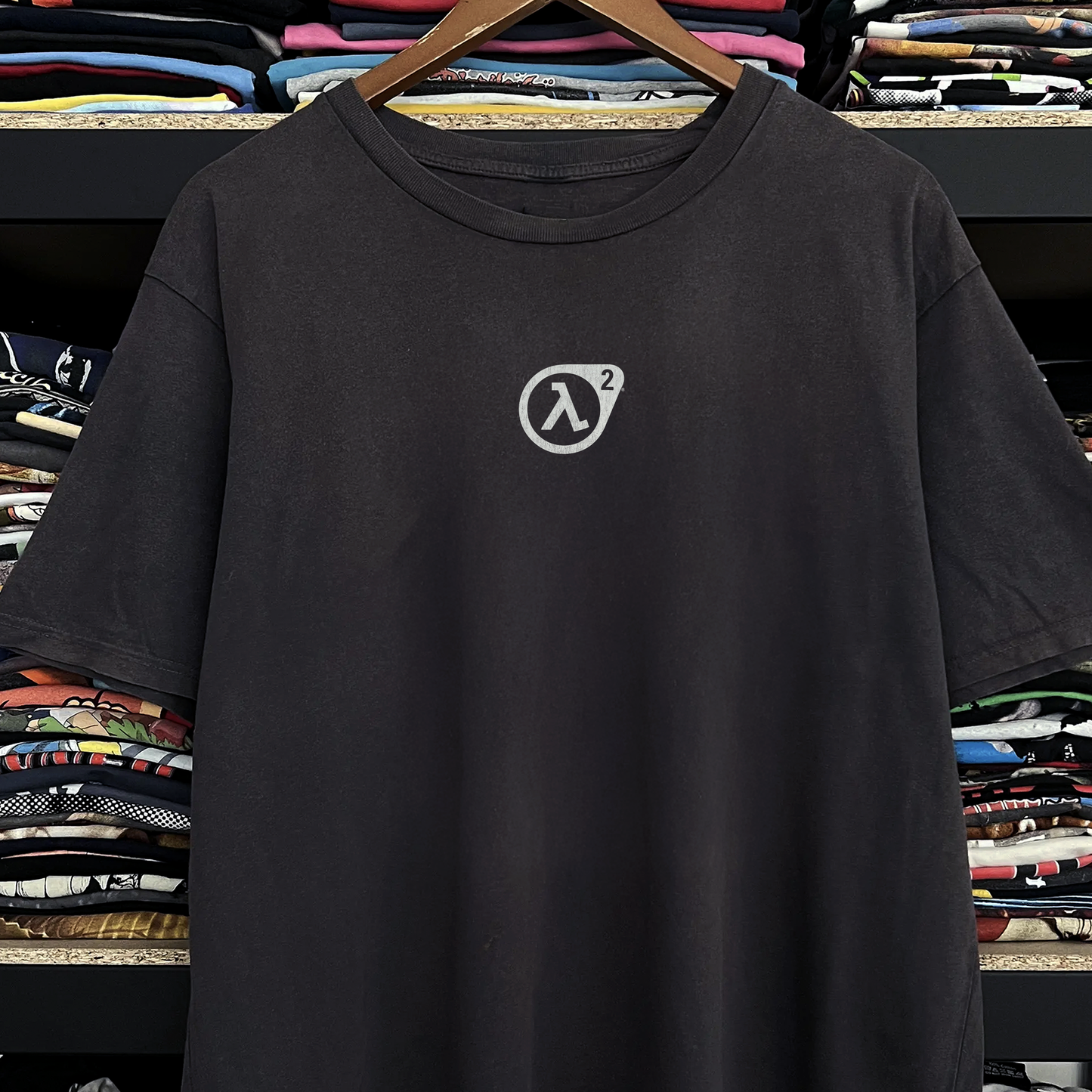 Y2k Half Life 2 Promo Washed Black Tee