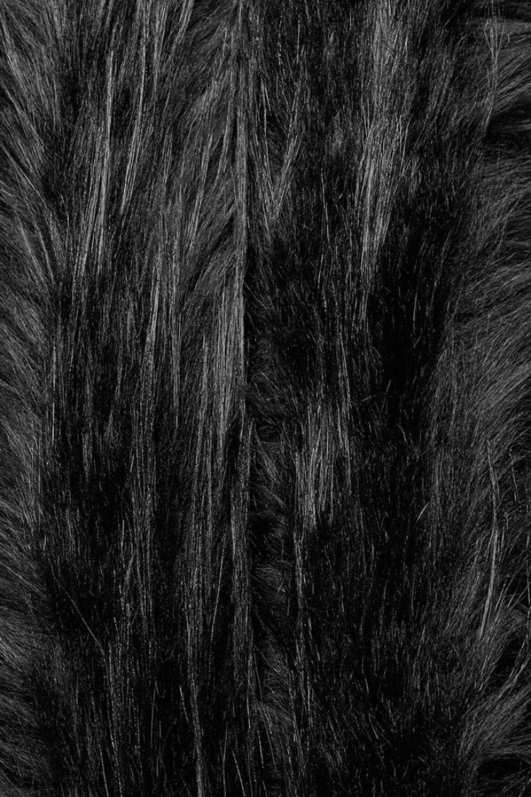 Black Bat Sleeves Tassel Faux Fur Stitching Lace Hooded Womens Gothic Elegant Cloak