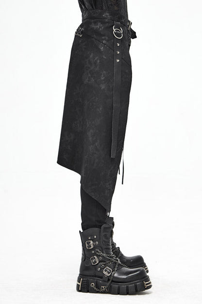 Black Mist Floral Print Mens Punk Short Kilts