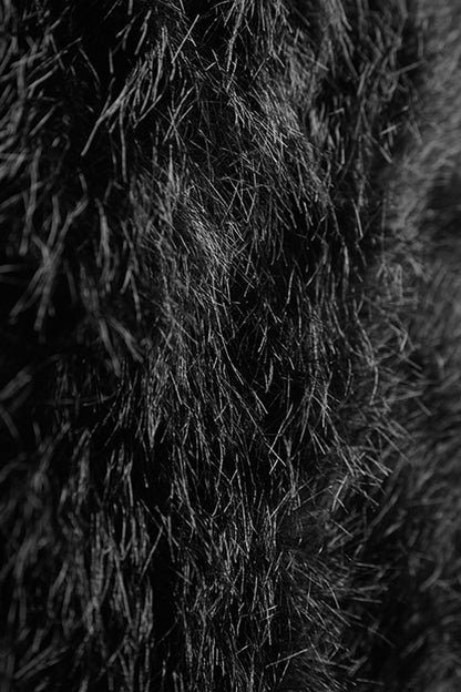 Black Hooded Long Fur Mens Gothic Cloak