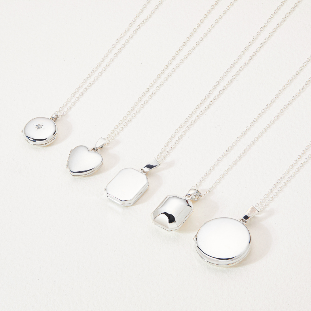 Silver Small Heart Locket Necklace