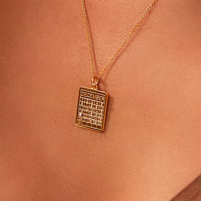 Gold Special Date Calendar Necklace