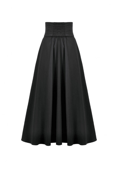 Black High Waisted Floral Printed Lace Mesh Women's Gothic Elegant Long Skirt