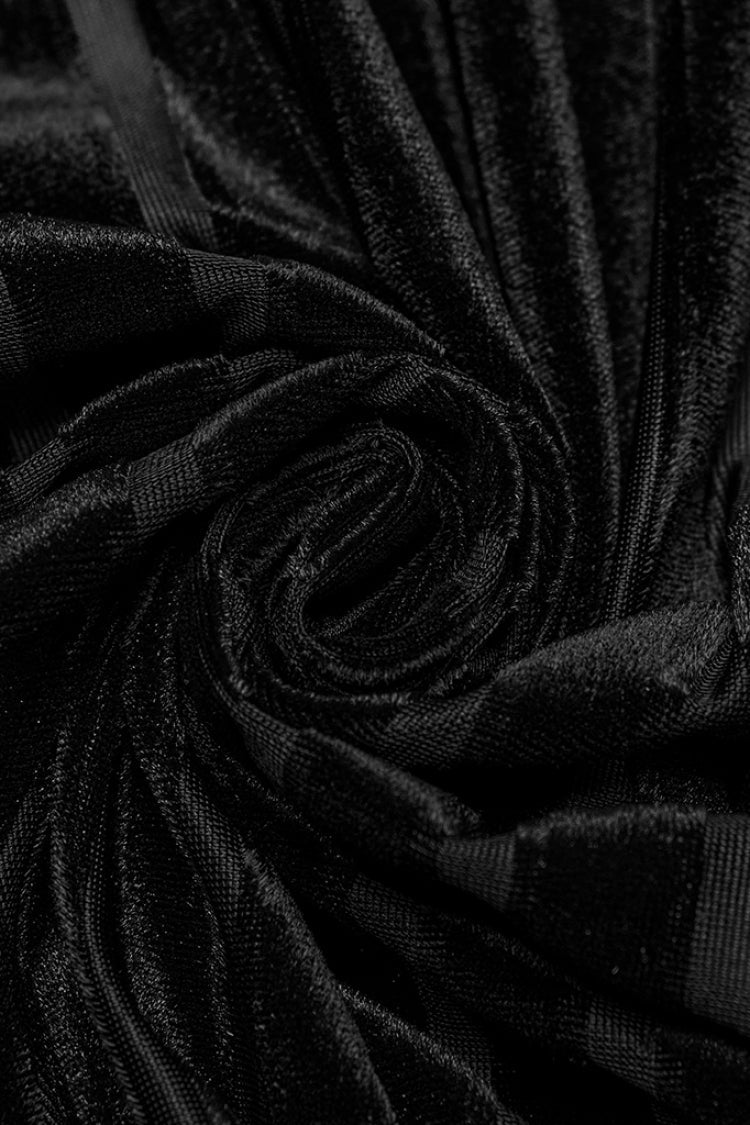Black Lapel Collar Stitching Slim Men's Gothic Blouse