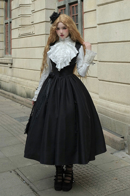 Black Night Traveler Breast Support Classic Gothic Lolita Jsk Dress