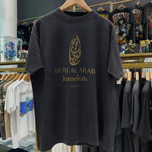 1999 Burj Al Arab Hotel Dubai Rare Washed Black T-Shirt