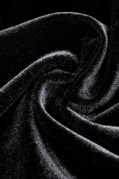 Black Long Puff Flared Sleeves Ruffled Lace Spliced Velvet Women's Gothic Cape