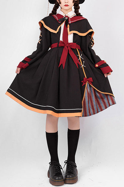 Black High Waist Magic Sweet Lolita OP Dress With Cloak