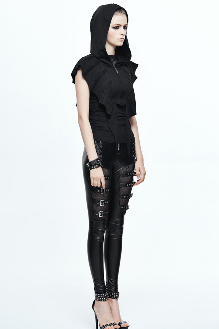 Black Bat Wings Women's Punk Hooded Cape