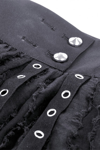 Black High Waisted Irregular Women's Punk Super Mini Skirt