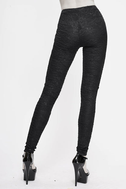 Black Gothic Laced Up Sexy Knit Leggings Womens Pants