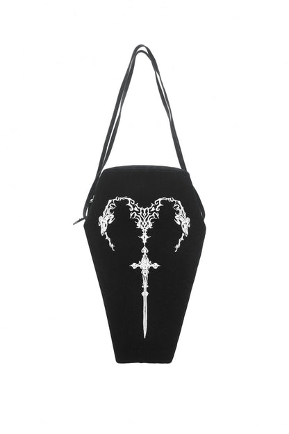 Black Horned Embroidered Women's Gothic Bag