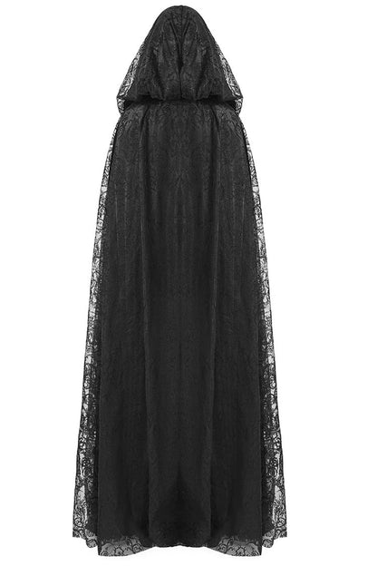 Black Hooded Hollow Womens Gothic Cloak Cape Long Coat