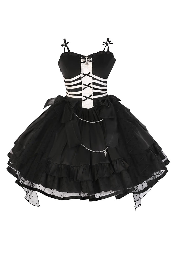 Black Multi-layer Ruffle Gothic Elegant Princess Lolita Jsk Dress