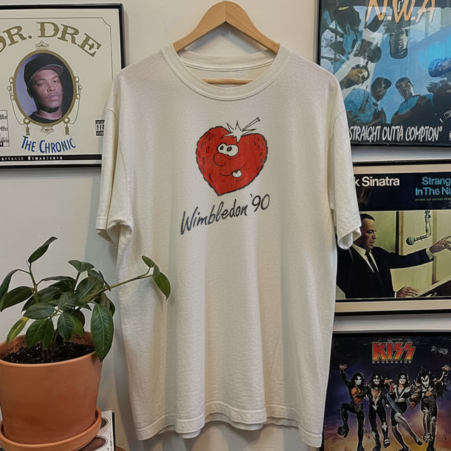 1990 Wimbledon Strawberry Washed White Tee