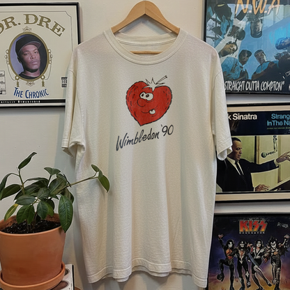 1990 Wimbledon Strawberry Washed White Tee