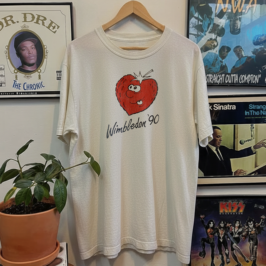 1990 Wimbledon Strawberry Washed White Tee