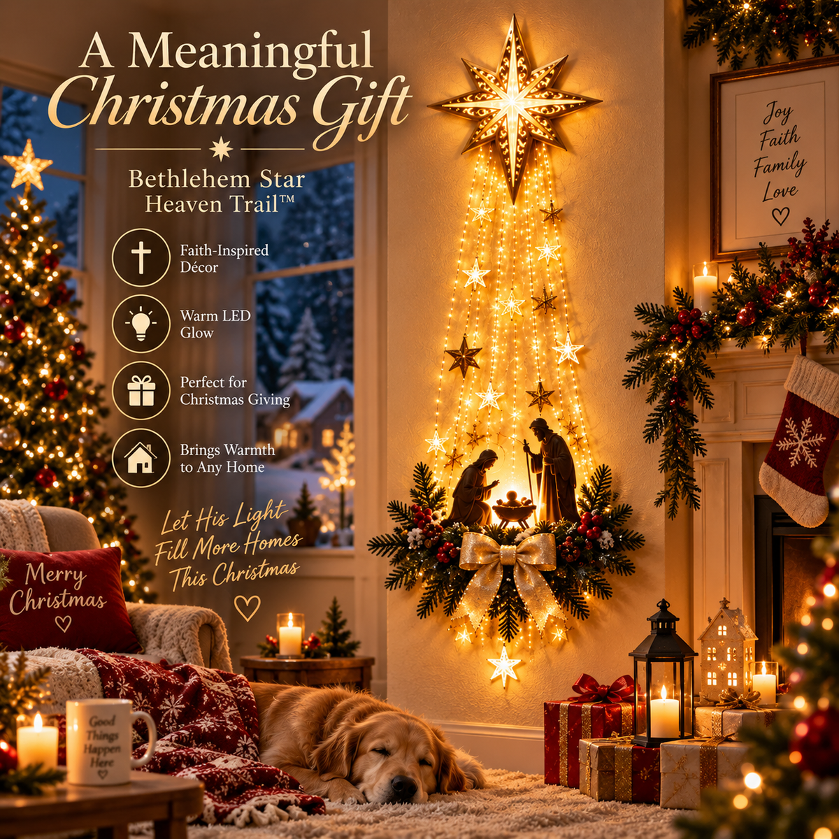 🎄 FINAL HOURS — SAVE 49% TODAY! 🎄 🌟 Bethlehem Star of Hope™ – Illuminated Nativity Wall Décor ✨