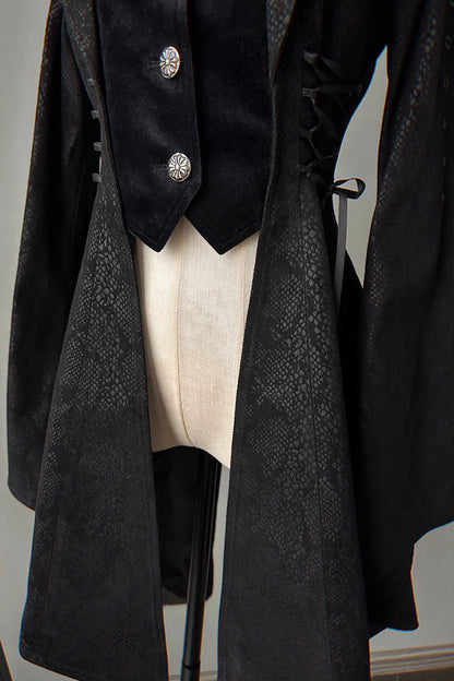 Black Long Sleeves Snake Print Ouji Fashion Gothic Lolita Coat