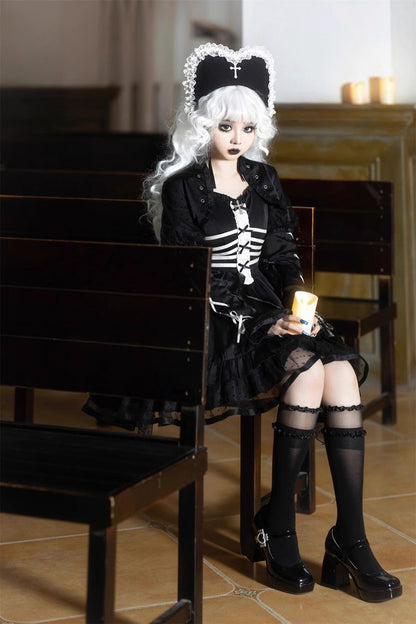 Black Multi-layer Ruffle Gothic Elegant Princess Lolita Jsk Dress