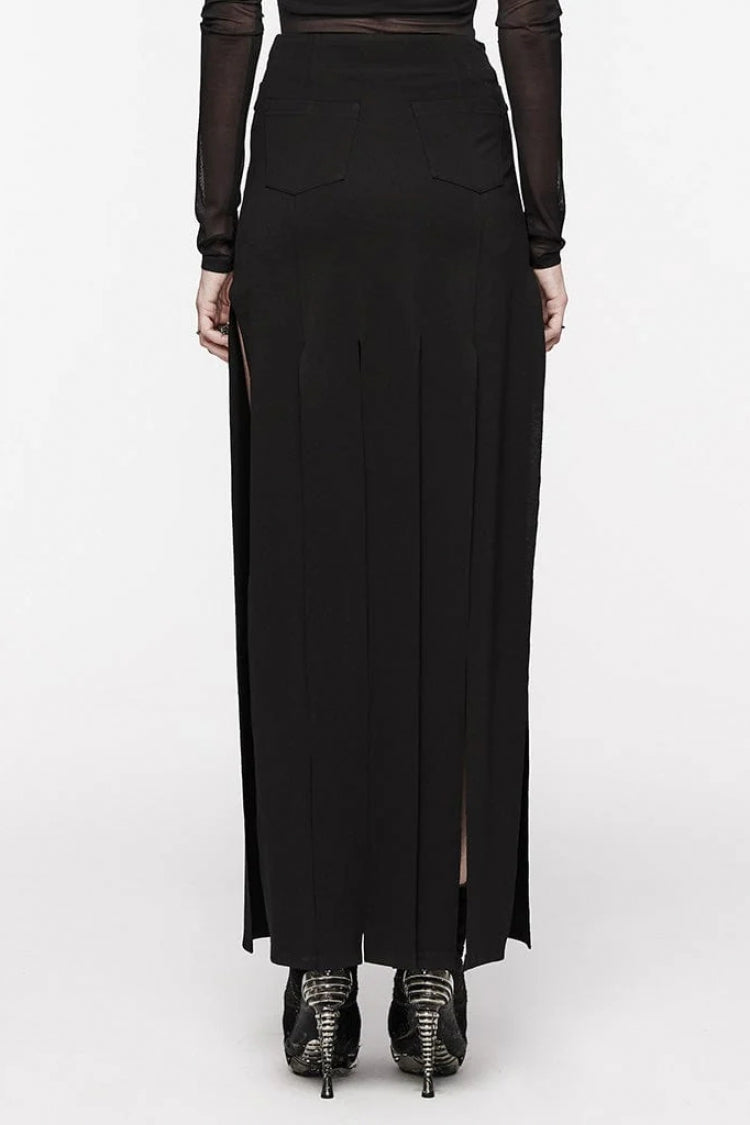 Black Flowing Tassel Women's Punk Skirt