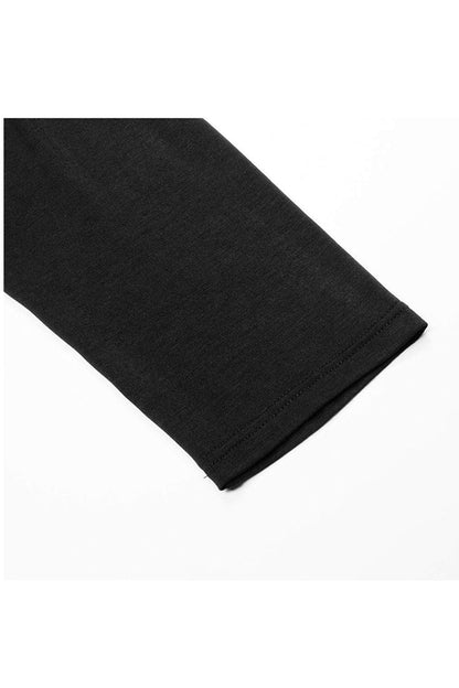 Black Knit Outer Mesh Long Sleeve Inner Hooded Simple Two Piece Men's Punk T-Shirt