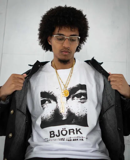 90s Bjork Washed White Tee