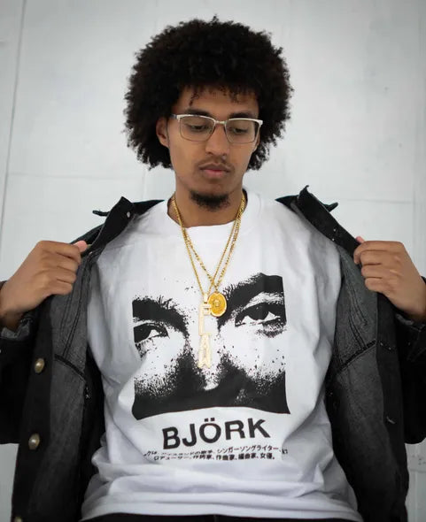 90s Bjork Washed White Tee