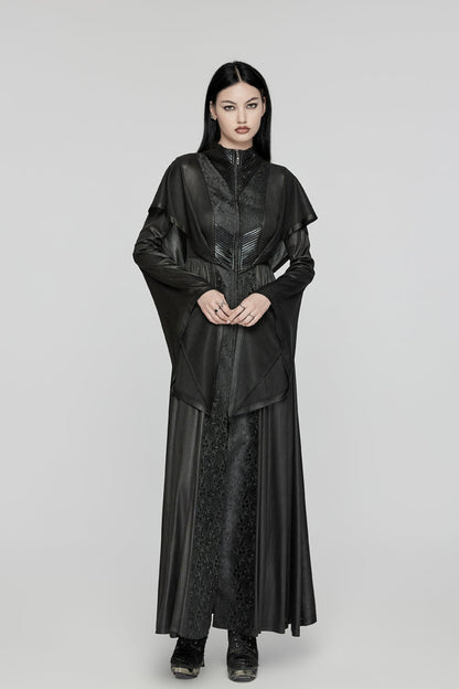 Black Long Trumpet Sleeves Hooded Women's Gothic Dress