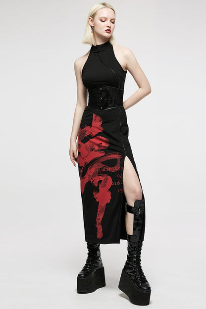 Black Jacquard Print Women's Gothic Underbust Corset
