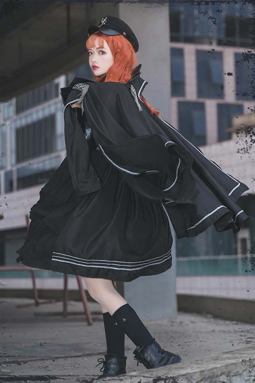 Black Night Owl Handsome Cool Gothic Lolita JSK Dress
