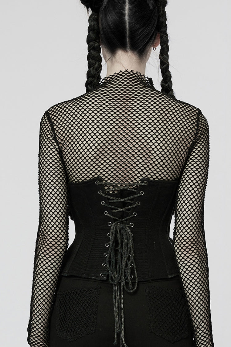 Black Lace-Up Metal Skull Doomsday Women's Gothic Corset