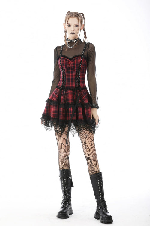 Black Long Sleeves Irregular Sheer Mesh Women's Daily Gothic Top