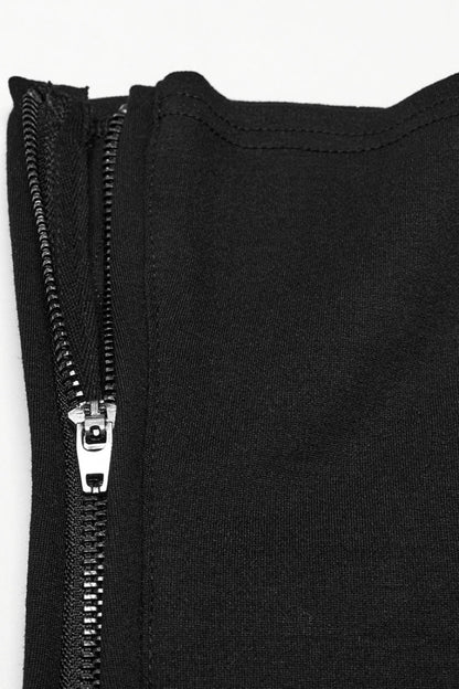 Black Men's Punk Cool Rubber Patched Half-finger Gloves