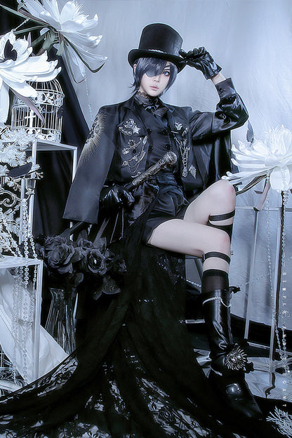 Black Butler in the Fog City Print Ouji Fashion Lolita Set