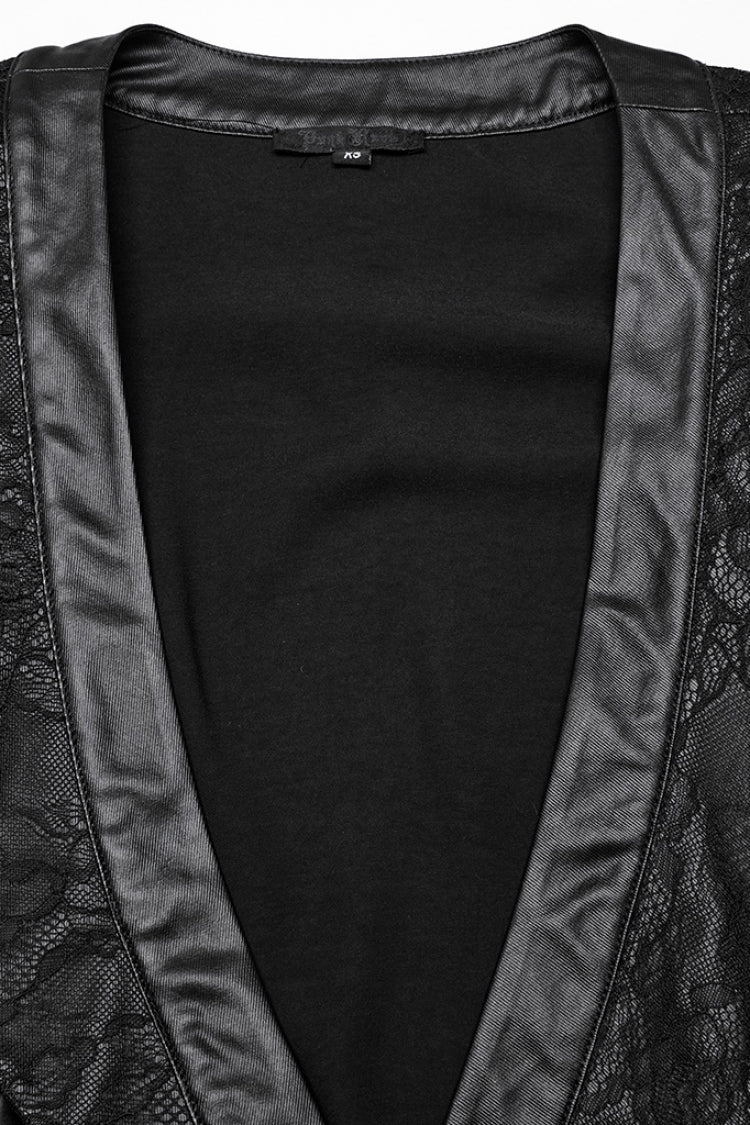 Black Long Sleeves Stitching Lace Irregular Women's Gothic Dress