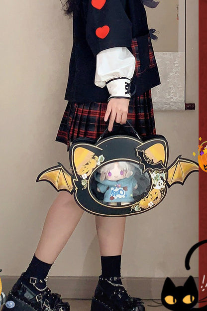 Black Devil Pumpkin Embroidery Gothic Vintage Lolita Bag