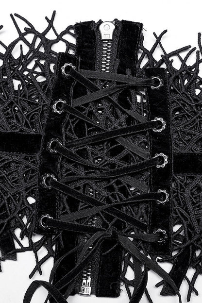 Black Hollow Mesh Women's Gothic Girdle