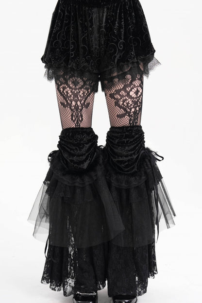 Black Lace Mesh Women's Gothic Shorts