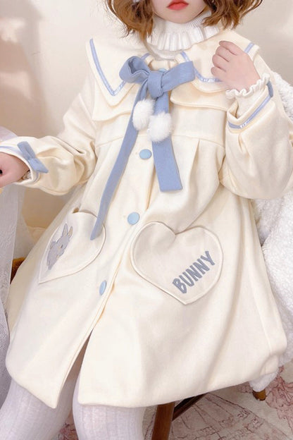 Beige Doll Collar Long Sleeves Bowknot Sweet Lolita Coat