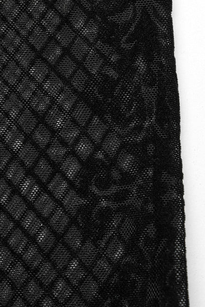 Black Long Sleeves Mesh Women's Gothic Blouse