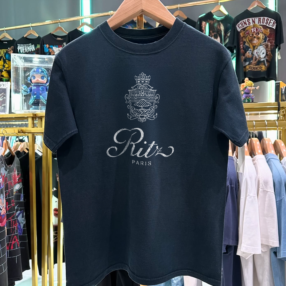 90's Ritz Paris Washed Black T-Shirt