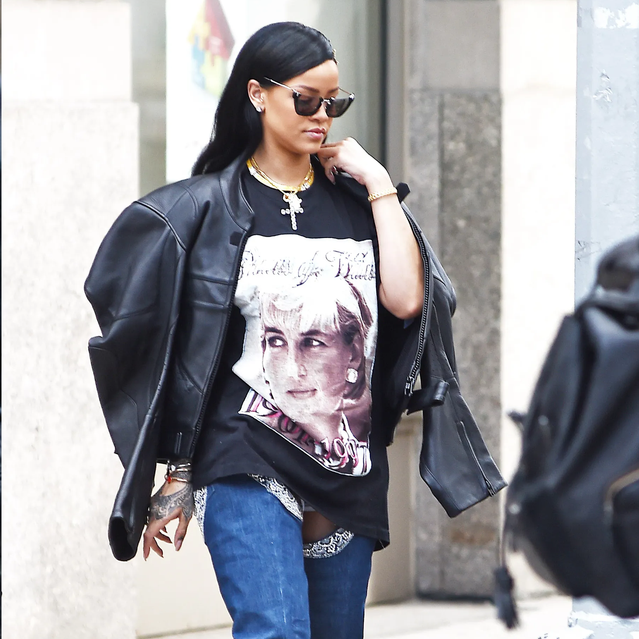 1997 Diana Princess Of Wales Grail Washed Black Rap T-Shirt