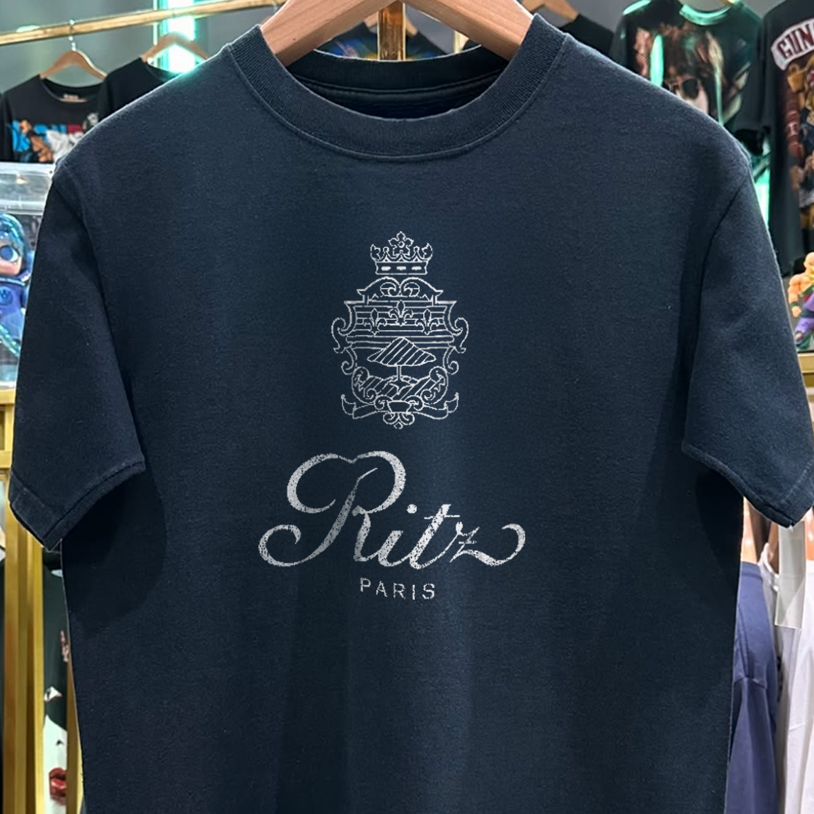 90's Ritz Paris Washed Black T-Shirt