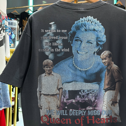 1997 Diana Princess Of Wales Grail Washed Black Rap T-Shirt