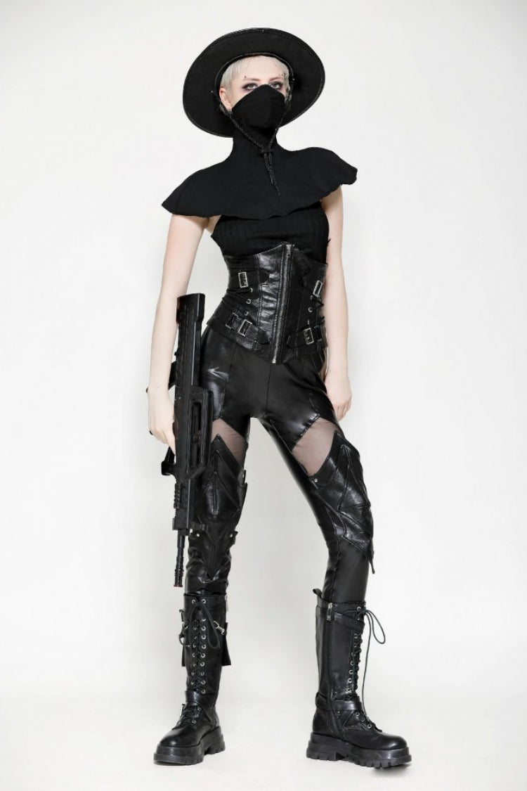 Black Bead High Collar Women's Gothic Punk Neckwear