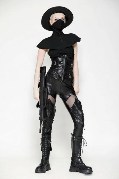 Black Bead High Collar Women's Gothic Punk Neckwear