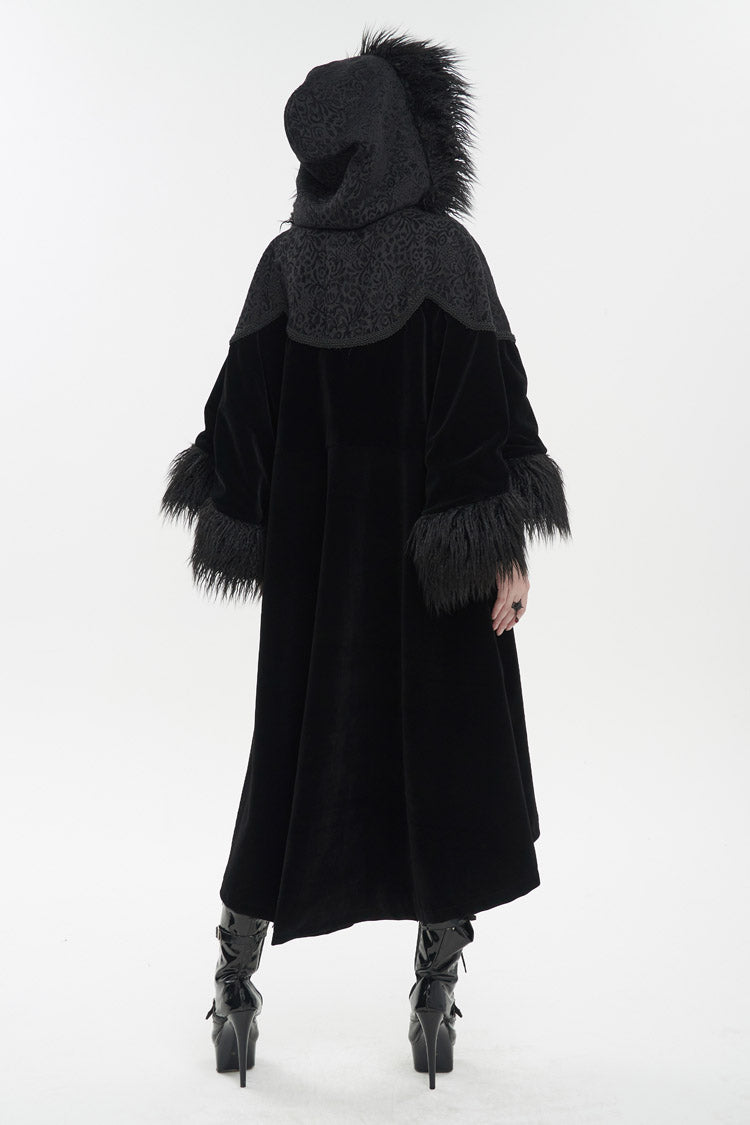 Black Jacquard Fabric Petal Stitching Three-Dimensional Webbing Cape Like Wide Wool Sleeves Women's Gothic Jacket